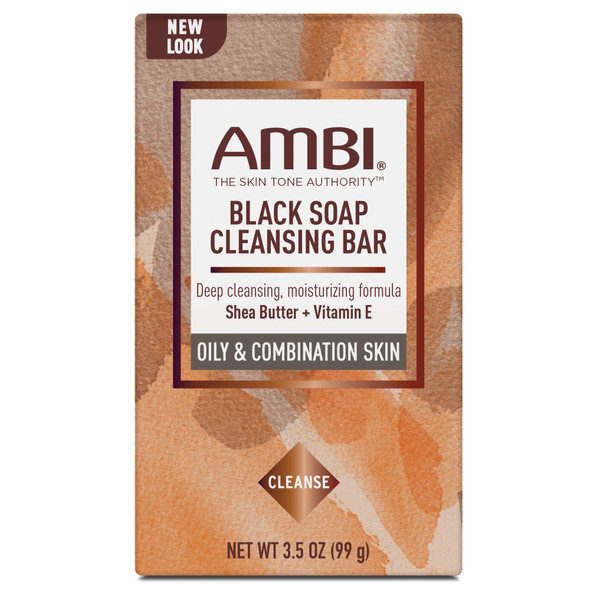 Ambi Black Soap Bar For Oily With Shea Butter Aloe Vera And Cocoa Butter Formula To Help With Natural Care Moisturizing And Even Tone 3.5 Oz