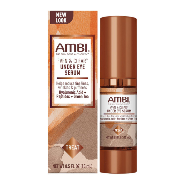 Ambi Even & Clear Under Eye Serum For All Skin Types Anti Aging Formula Features Peptides Hyaluronic Acid And Vitamin A To Help Reduce Fine Lines Wrinkles And Dark Circles  0.5 Ounce