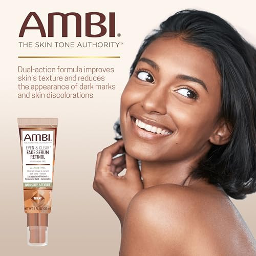 Ambi Even & Clear Fade Serum Hyperpigmentation Treatment Hydroquinone- Dark Spot Corrector Results In As Little As 4 Weeks Retinol Hyaluronic Acid Niacinamide Ceramides 1 Fl Oz
