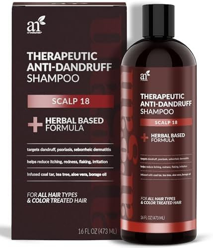 Artnaturals Therapeutic Argan Shampoo - (16 Fl Oz / 473Ml) - Natural And Organic Coal Tar With Argan Oil - Treatment Helps Anti-Itchy Scalp Symptoms Of Psoriasis Eczema - Sulfate