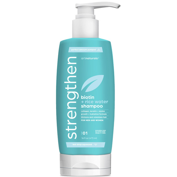 Artnaturals Rice Water + Biotin Shampoo - (16 Fl Oz / 473Ml) - Sulfate  Ãƒ¢Ã¢Š¬Ã¢‚¬Å“ Dual Bottle -Made With Banana Quinoa And Coconut To Promote Strength Shine And Growth