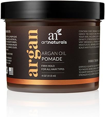 Artnaturals Professional Argan Oil Pomade - (4 Oz / 113G) - Strong Hold For All Hair Types - Natural Styling Formula For Men And Women - Made In Usa - For Thick Straight And Curly Hair