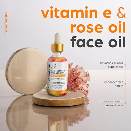 Artnaturals Face & Body Vitamin E Bio Oil 4.0Oz + Gua Sha Facial Tools Set - Organic Moisturizer Skincare For Scars Stretch Mark Cellulite & Nails - Great Massage Oil For Massaging Joint & Muscle