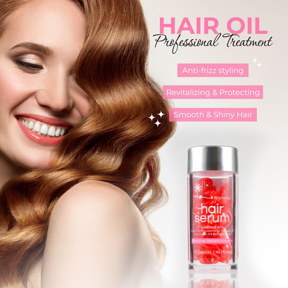 Bali Secret Hussell Hair Serum - No Rinse With Argan Macadamia & Avocado Oils - Vitamins A E Pro B5 - Conditioner For Women & Men - Pack Of 2 80 Capsules