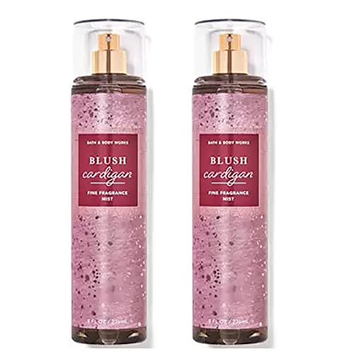 Bath & Body Works Blush Cardigan Fine Fragrance Body Mist  Set 8 Oz Pack Lot Of 2 (Blush Cardigan)