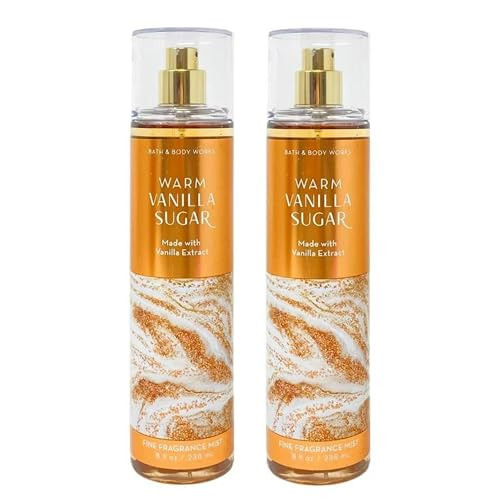 Bath & Body Works Fine Fragrance Mist Set Of 2 Bottles 8Oz Per Bottle (Warm Vanilla Sugar)