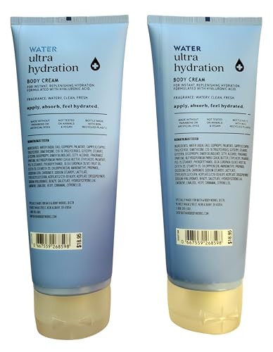 Bath & Body Works Water Ultra Hydration With Hyaluronic Acid Body Cream 8 Ounces Pack Of 2