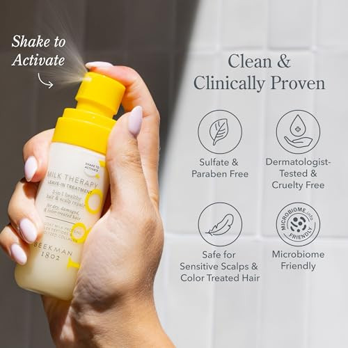 Beekman 1802 Milk Therapy Peptide Leave-In Treatment Ãƒ¢Ã¢Š¬Ã¢‚¬Å“ Tames Frizz & Deeply Hydrates With Goat Milk Proteins Brazilian Flex Peptide Bond & Hydrolyzed Collagen Sulfate  2 Fl Oz