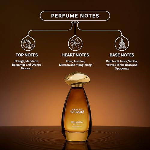 Bella Vita Luxury Urbane Women'S Fragrance  Edp Perfume For Women  Vanilla Top Note  100 Ml Pack  3.4 Fl. Oz.  Amber And Floral Notes   For Women  Eau De Parfum