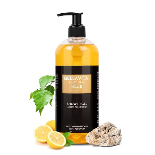 Bella Vita Luxury Klub Man Body Wash Shower Gel For Men Men'S Bodywash 500Ml  Deep Cleansing Hydrating & Moisturising With Aloe Vera Extract & Charcoal Powder  Suitable For All Skin Types