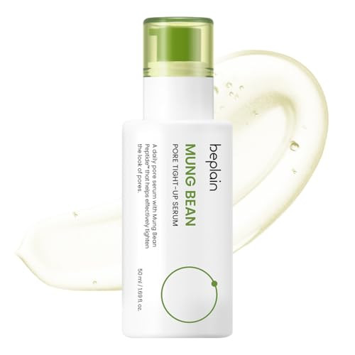 Beplain Mung Bean Pore Tight -Up Serum  Niacinamide Serum  Pore Minimizing  Redness Relief  Hydration  Korean Skincare For All Skin Types (1.69 Fl.Oz/50Ml)