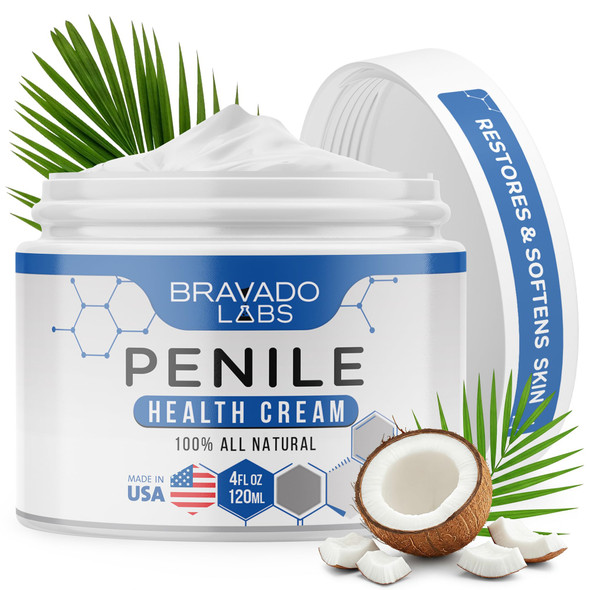 Bravado Labs Premium Penile Health Creme For Men Ãƒ¢Ã¢Š¬Ã¢‚¬Å“ Daily Moisturizer For Dry Skin - Supports Foreskin Restoration - Sensitivity & Tight Intimate Area Relief - 4Oz