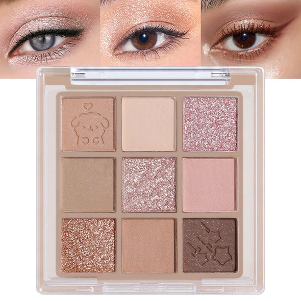 Cakaila 9Colors Rose Gold Brown Nude Neutral Eye Shadows Palette Makeupshimmer Matte Korean Natural  Brown Eyeshadow Palettehighly Pigmented Naturing-Looking Long Lasting Waterproof