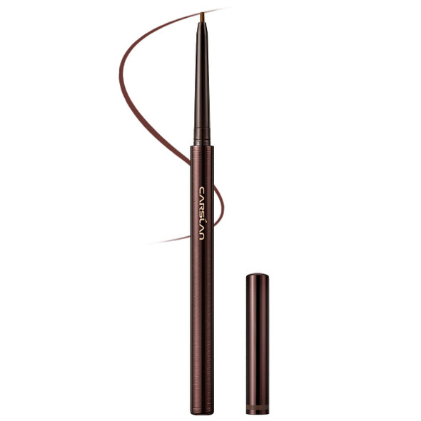 Carslan Gel Eyeliner Pencil Waterproof & Smudgeproof 12H Longwear Retractable Eye Liner With Ultra-Fine Tip Eye Makeup For Women 02 Natural Brown
