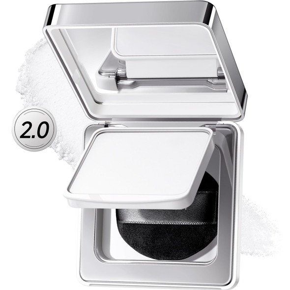 Carslan 2.0 Black Magnet Soft Focus Powder Waterproof Translucent Pressed Setting Powder 24H Longlasting Talc- Face Powder Oil Control Compact Makeup01 Blue Purple For Dry&Com Skin 0.28Oz