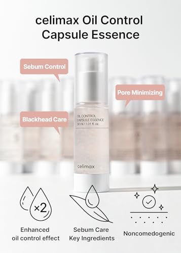 Celimax Oil Control Capsule Essence  With Tea Tree Extract For Sebum Reducing Serum Mattifying Hydrating Moisturizing Mild Formula For Sensitive 30Ml