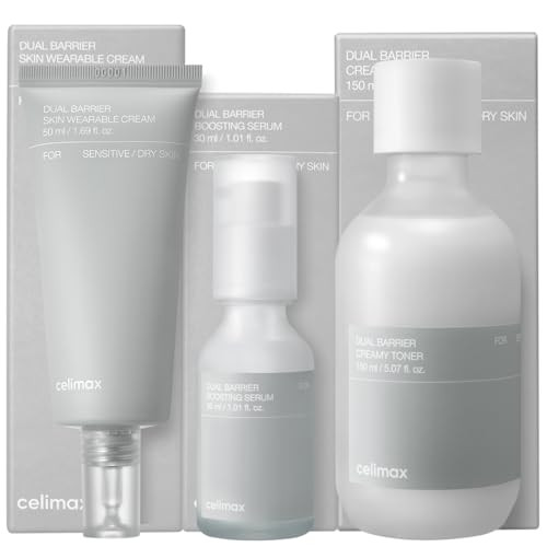 Celimax Dual Barrier Boosting Serum & Creamy Toner & Long Lasting Cream Daily Skincare Set