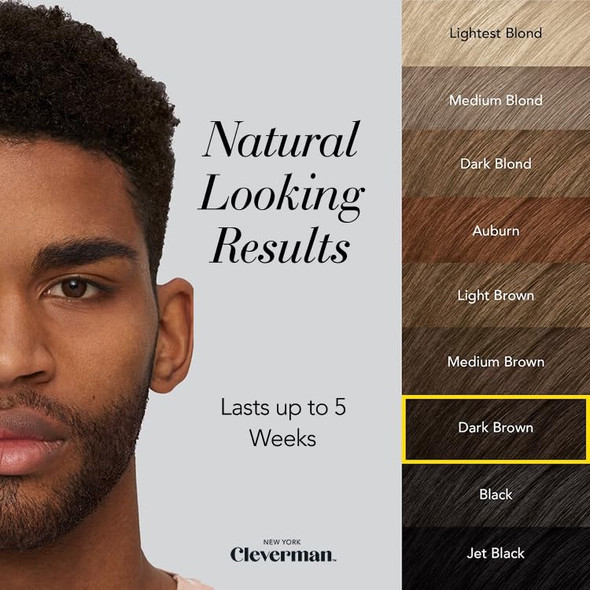 Cleverman 2 Pack - Dark Brown Hair & Beard Dye For Black Men X2 + 1  Energizing Face & Beard Scrub