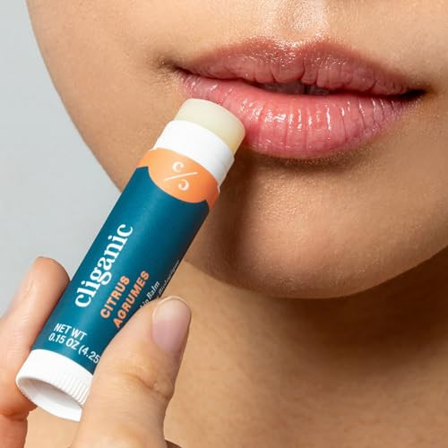 Cliganic Organic Lip Balm Set - 4 Flavors - Natural Hydrating For Cracked & Dry Lips (Pack Of 2)