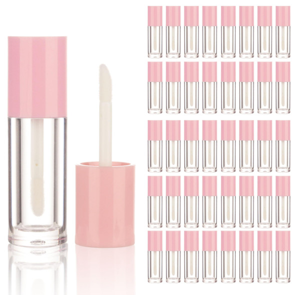 Cosidea 40Pcs Empty Purple Mini Lip Gloss Tubes 2.5Ml 0.08 Oz Lipgloss Tube With Wand Applicator For Lip Oil Tint Bottles Container