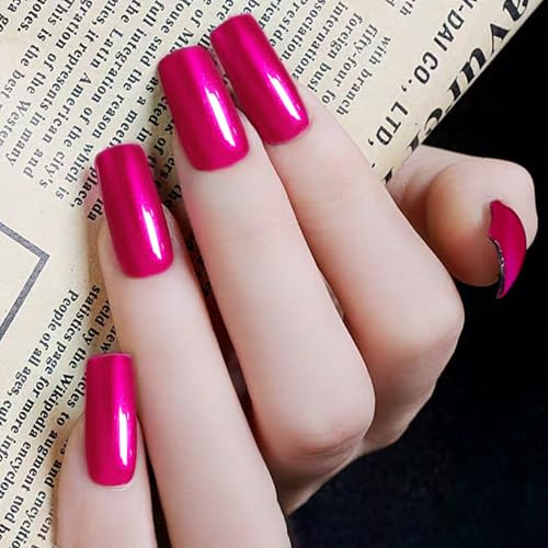 Cosmoo Hot Pink Nail Polish 12Ml Quick Dry Nail Lacquer Super Lustrous Nail Enamel Polish Shimmer Iridescent Ultrachrome Nail Art Varnish 0.41 Fl Oz