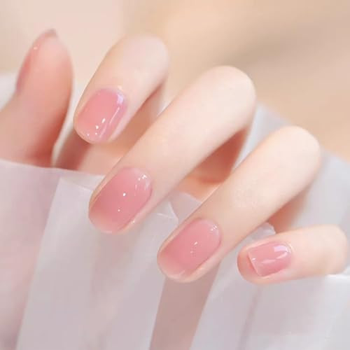 Cosmoo Jelly Pink Nail Polish 12Ml Peach Quick Dry Translucent Nails Lacquer For Nail Art Varnish Long Lasting Sheer Pink Polish For Girls 0.41 Fl Oz