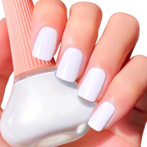 Cosmoo 12Ml Elegant White Quick Dry Nail Polish Blue