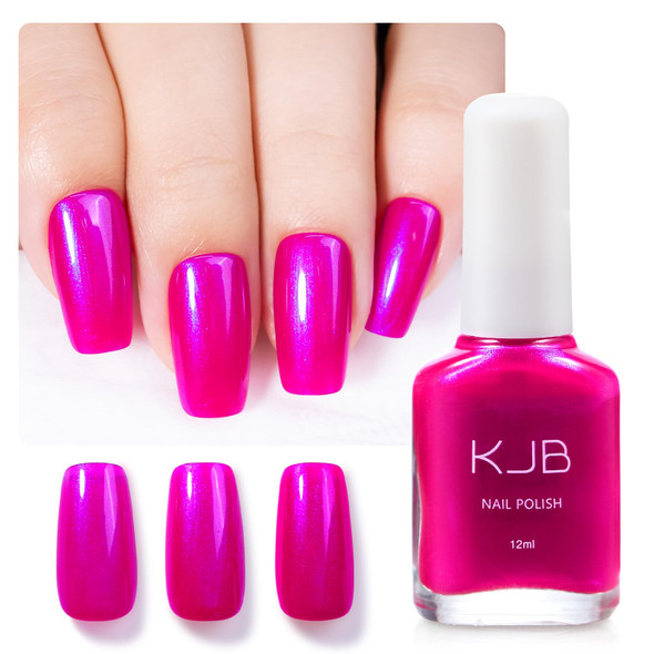 Cosmoo Quick Dry Nail Polish Hot Pink Blue Shine Pearl Nail Lacquerhigh Glossy Finger Air Dry Fast Manicure Diy Salon  For Women Girl