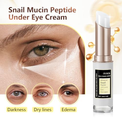 Cosmoo Snail Peptide Under Eye Creamanti Aging Eye Cream For Dark Circles And Puffiness Eye Bags Wrinkles Fine Lines Skin Care Treatment Firming With Snail Mucin And Niacinamide Korean Skin Care Formula