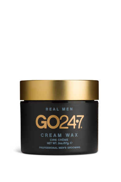 GO247 Cream Wax - Medium Hold Natural Finish Styling Wax for Men - Defines & Controls with Lightweight Texture - Reactivates with Water - Ideal for Frizz-Free Touch-Up Styles 2 Oz