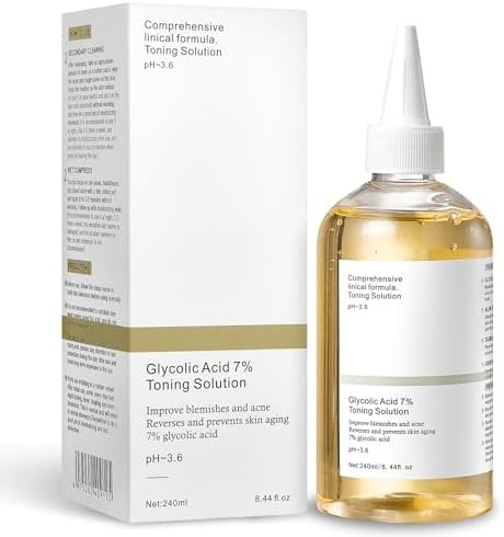 Cosmoo 7% Glycolic Acid Exfoliating Toner Gentle Exfoliating Toner Smooth Skin Restores Skin Vitality And Refreshing Hydrating Formula Pore Minimizer-240Ml/8.44 Fl.Oz.