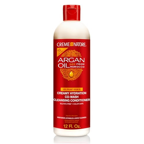 Creme Of Nature Argan Oil Hair Conditioner Creamy Hydration Co-Wash Cleansing Conditioner 12 Fl Oz