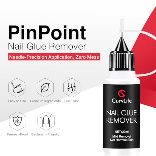 Curvlife 15G Semi Solid Nail Glue And 20Ml Pinpoint Nail Glue Remover
