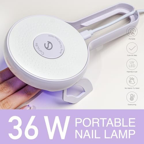 Curvlife Portable 36W Uv Led Gel Nail Lamp Nail Tips Dryer Curing Light For Press On Nails & Gel Polish Flash Curing For Glue