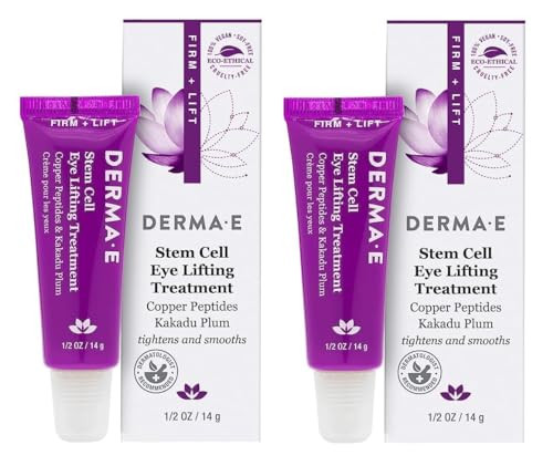 Derma E Stem Cell Lifting Eye Treatment Ãƒ¢Ã¢Š¬Ã¢‚¬Å“ Multi Action Firming And Tightening Under Eye And Upper Eyelid Cream - Hydrating And Revitalizing Moisturizer 0.5Oz - Pack Of 2