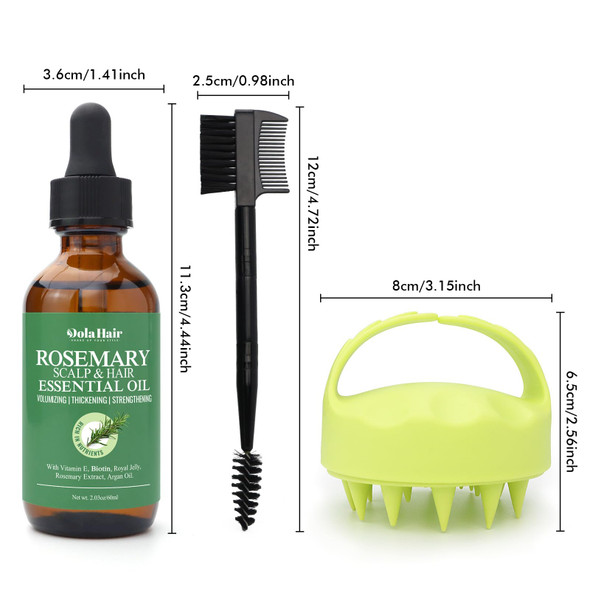 Dolahair Rosemary Hair Oil - Organic Essential For Hair Growth Strengthens  Fights Dandruff & Prevents Greying 2.03 Oz For Thin Skin Healthy Scalp