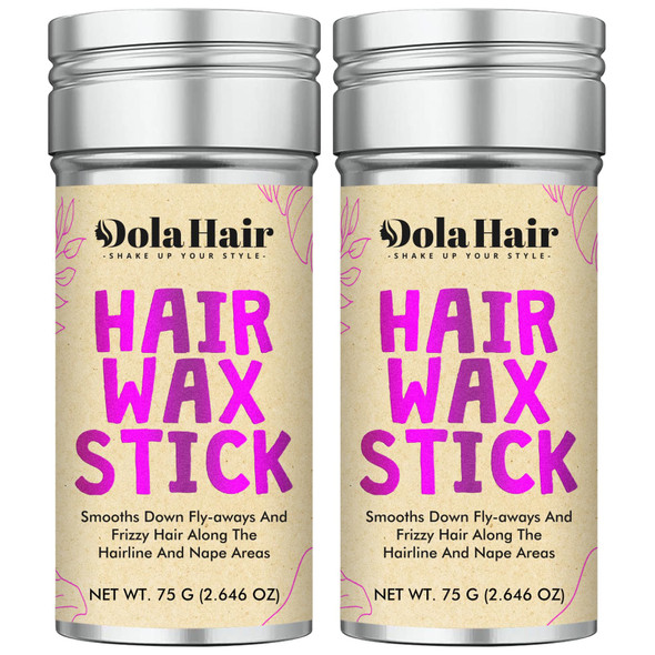 Dolahair Hair Wax Stick For Flyaways Smoothing And Slick Back - Hair Pomade For Women And Kids (2 Pack)