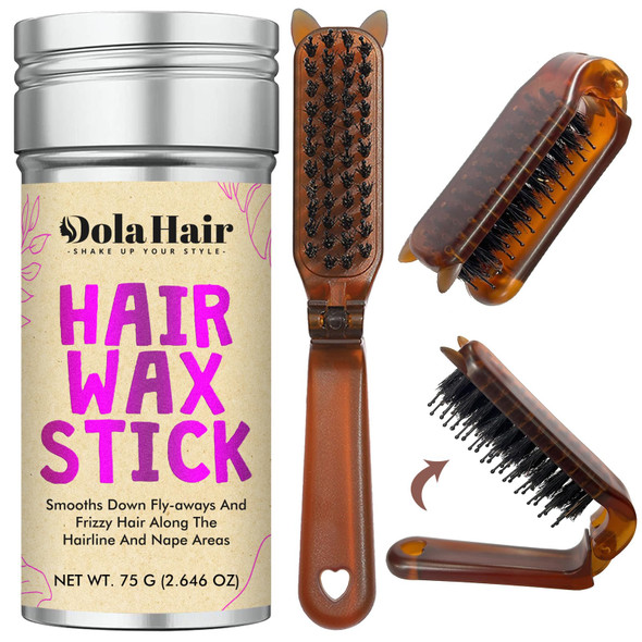Dolahair Hair Wax Stick - Flyaway Control And Styling Pomade For Kids Women And Men - Accessorie Slick Back Hair Brush Kit Hair Bun Maker (Pack Of 4)
