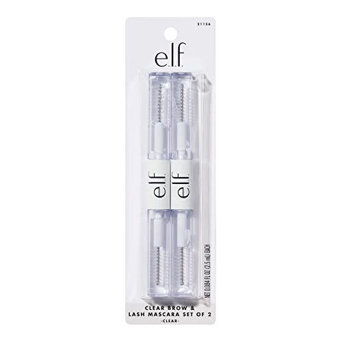 E.L.F. Clear Lash & Brow Mascara 2-Pack Conditioning Clear Brow & Lash Gel For Grooming Defining & Separating Long-Lasting Vegan & Cruelty-