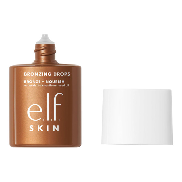 E.L.F. Skin Bronzing Drops Liquid Bronzer For Face & Skin Creates A Sun-Kissed Glow Infused With Vitamin E Vegan & Cruelty- Fair Gold