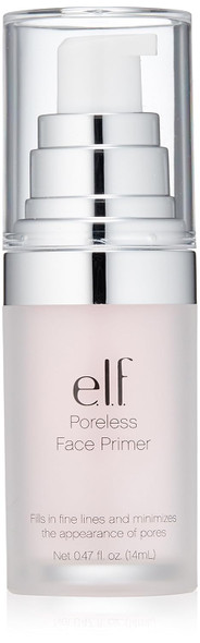E.L.F. Poreless Face Primer - Large Silky Skin-Perfecting Lightweight Long Lasting Absorbs Quickly Smooths Preps Creates Flawless Base Infused With Tea Tree And Vitamins A & E 1.01 Fl Oz