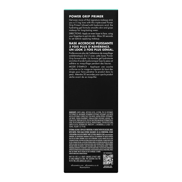 E.L.F. Power Grip Primer Gel-Based Bodyworks & Hydrating Face Primer For Smoothing Skin & Gripping Makeup Moisturizes & Primes 0.811 Fl Oz (24 Ml.)