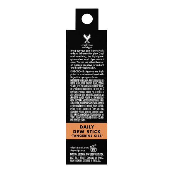 E.L.F. Daily Dew Stick Cooling Highlighter Stick For Dewy Skin Gives Your Complexion A Radiant Glow Vegan & Cruelty- Iridescent