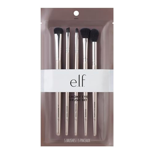 E.L.F. Smoky Eye Brush Kit 5-Piece Makeup Brush Kit For Creating A Smoky Eye Look Apply & Blend Eyeshadow Vegan & Cruelty-