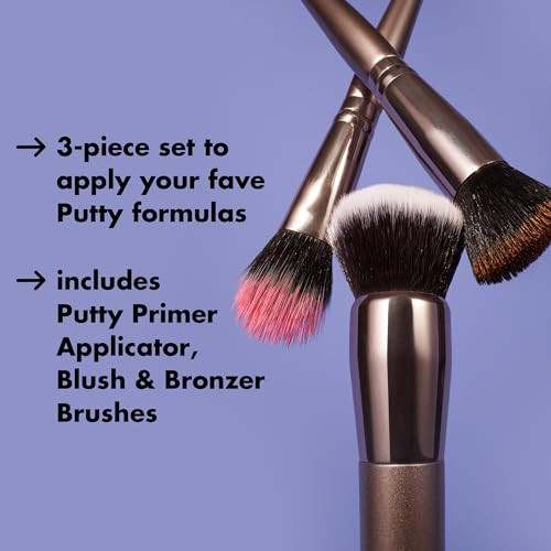 E.L.F. Putty Tools Trio Set Of 3 Face Makeup Brushes For Putty Products Helps You Easily Blend Putty Primer Blush & Bronzer Vegan & Cruelty-