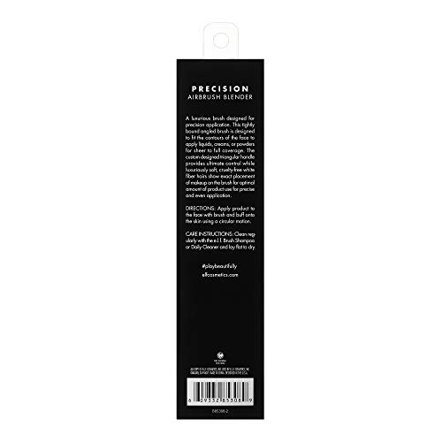 E.L.F. Precision Airbrush Blender Angled Makeup Brush For Applying Liquids Creams Or Powders Creates Sheer Or Full Coverage Vegan & Cruelty-