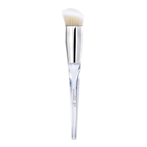 E.L.F. Precision Swirl Foundation Brush Blends Liquid Foundation Smoothly Onto Skin Triangular Handle For Ultimate Control Vegan & Cruelty-