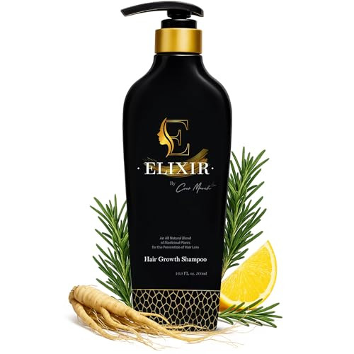 Elixir By Coco March Hair Growth Shampoo - Strengthening Plant-Based Bodyworks - Chemical- For Men And Women - Natural Hair Loss Formula For Thicker Fuller Hair - 16.9 Fl Oz