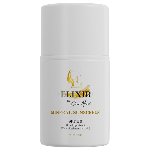Elixir By Cocãƒæ’Ã‚³ March Broad Spectrum Mineral Sunscreen Spf 50 Sun Protection Water-Resistant-80 Min Hydrates And Enhances Skin Adults And Children- 2.1 Oz 59 G