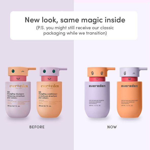Evereden Happy Hair Duo For Kids: Vegan Shampoo And Conditioner Set With Detangler Brush - Strengthens & Smooths All Hair Types